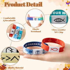 EYxsaxenk NFC Bible Verse Bracelet blue skies design suits casual wear and uplifting moments.