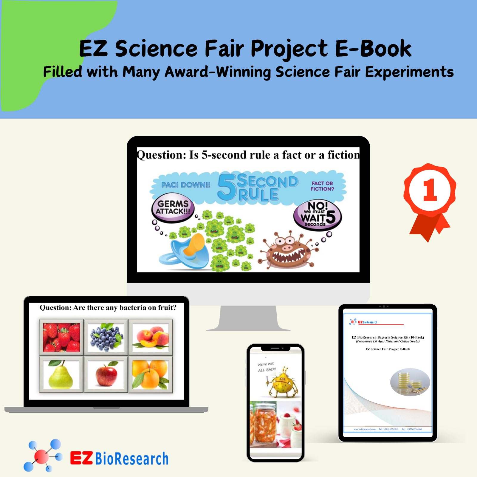 EZ BioResearch free science fair e-book with kid-friendly experiments