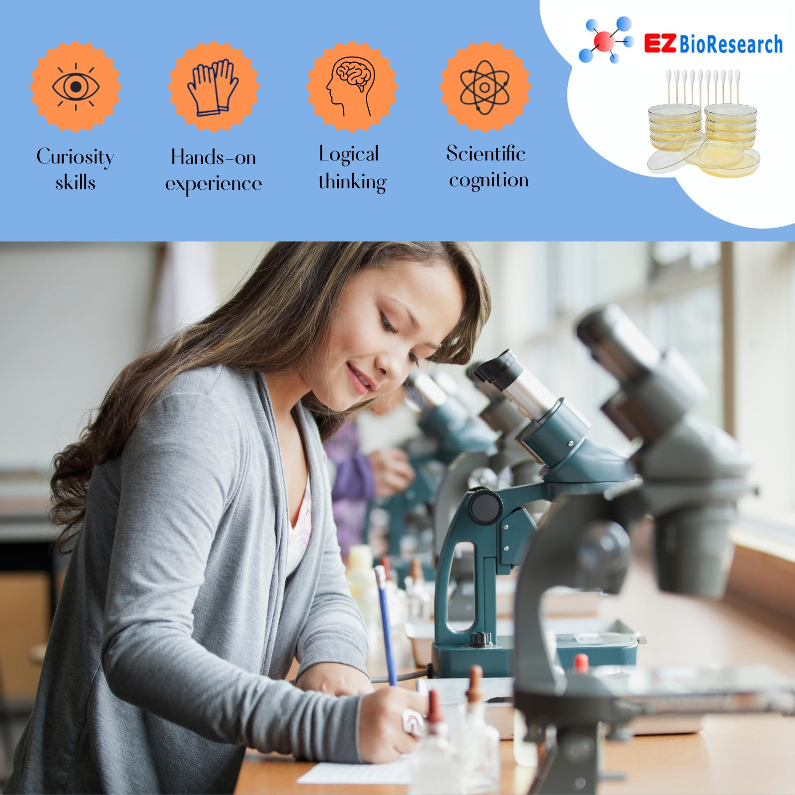 EZ BioResearch kit in classroom setup for hands-on projects