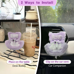 Ezcora furry white cushion provides cozy seating for a small doll.