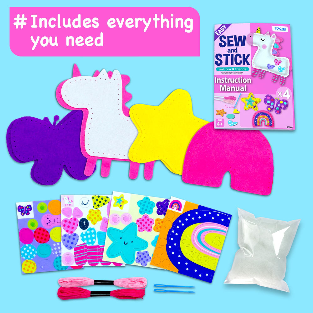 EZCRA 4 easy unicorn-themed projects encourage creativity and motor skill practice.