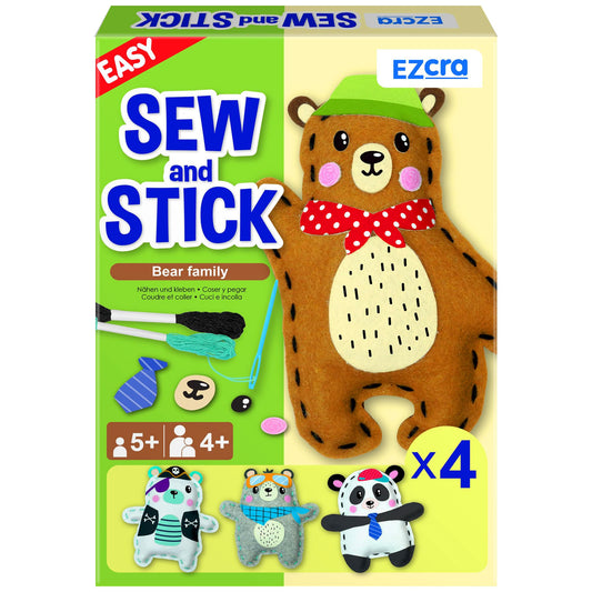 EZCRA Bear Sewing Kit box with kid-friendly packaging for easy gift appeal