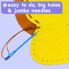 EZCRA Safari Animals Sewing Kit shows four beginner projects for kids.