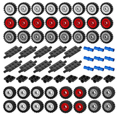 EzeepoNewma wheels and axles kit with 98 pieces for LEGO-compatible vehicle builds at home.