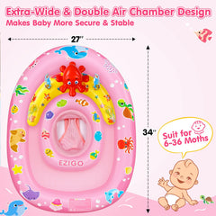 EZIGO float features ocean animal toys to engage baby during water time