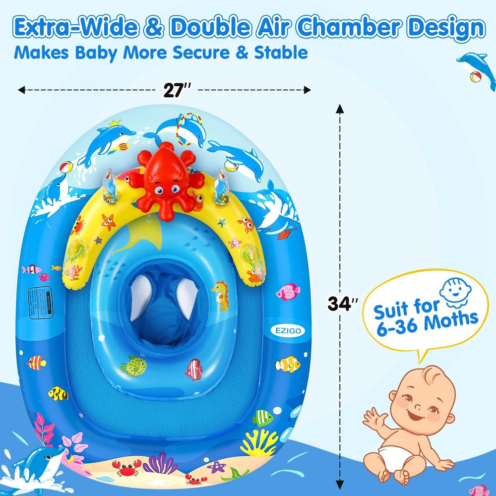 EZIGO UPF50 canopy providing sun protection during water time