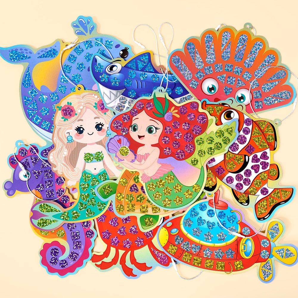 EZKITS4KIDZ colorful crayons enhance color blending in mosaic art