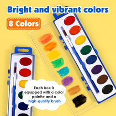 EZLYFF bright colors watercolor palette and transparent mixing tray for easy blending.