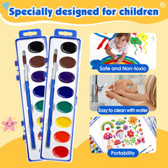 EZLYFF safe, non-toxic watercolor paints suitable for children.