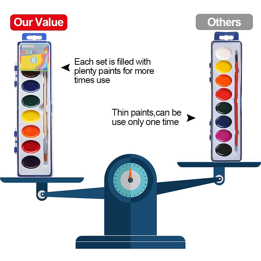 Non-toxic Ezzgol paints meet safety standards for age three and up.
