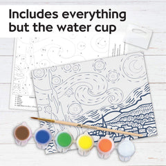 Faber-Castell acrylic paints in six colors enabling vibrant Starry Night results