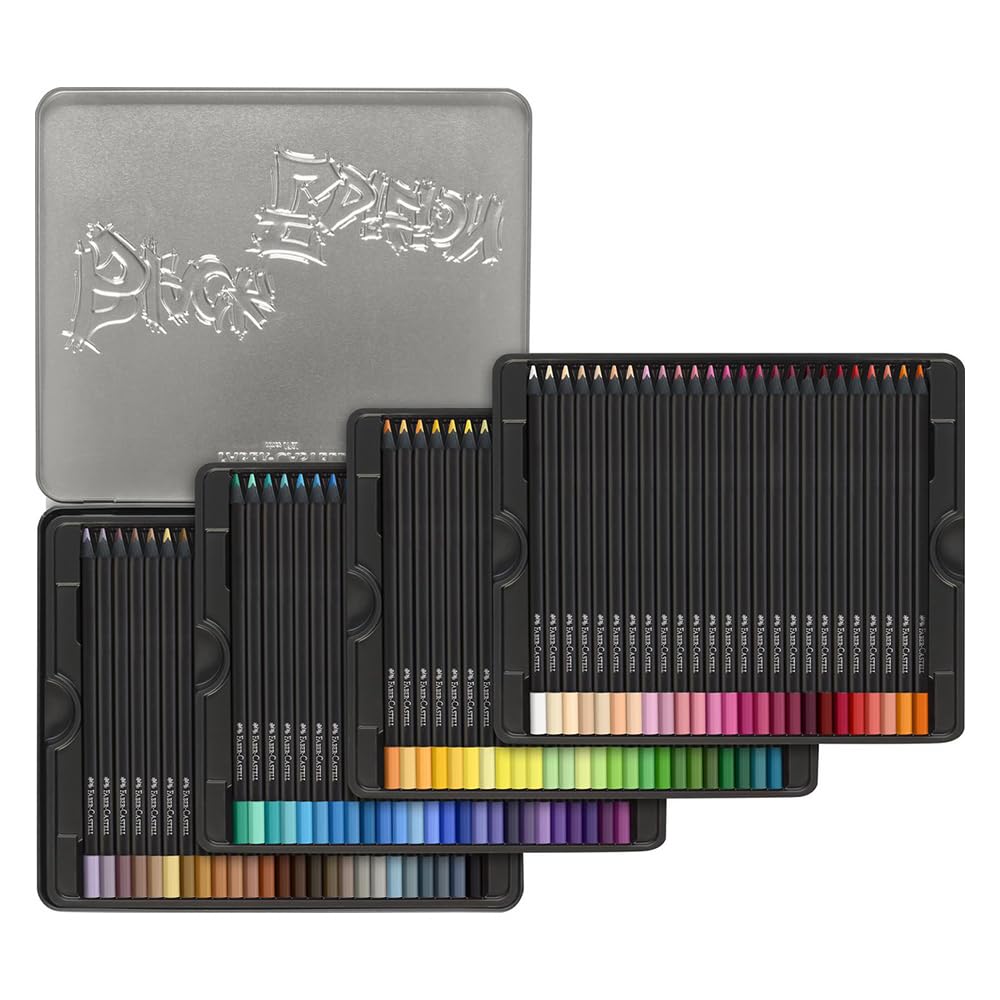 Faber-Castell Black Edition pencils feature ergonomic triangular design for comfortable drawing.