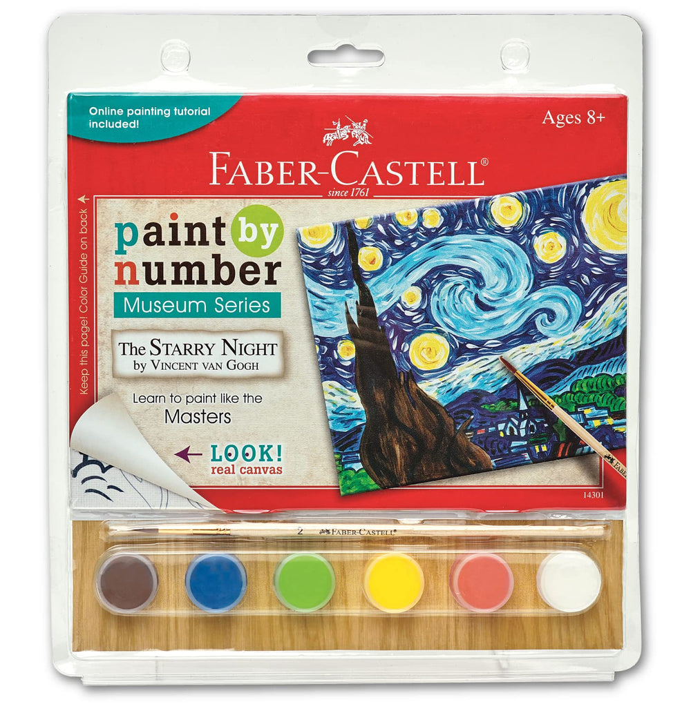 Faber-Castell Paint by Number Starry Night canvas 6x8 for calm, creative practice