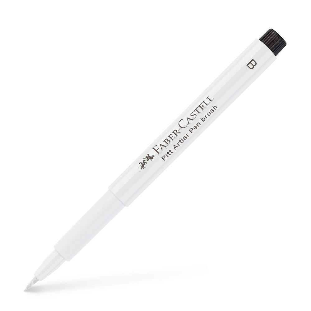 Faber-Castell Pitt Artist Brush Pen with White India Ink for layered, translucent color.