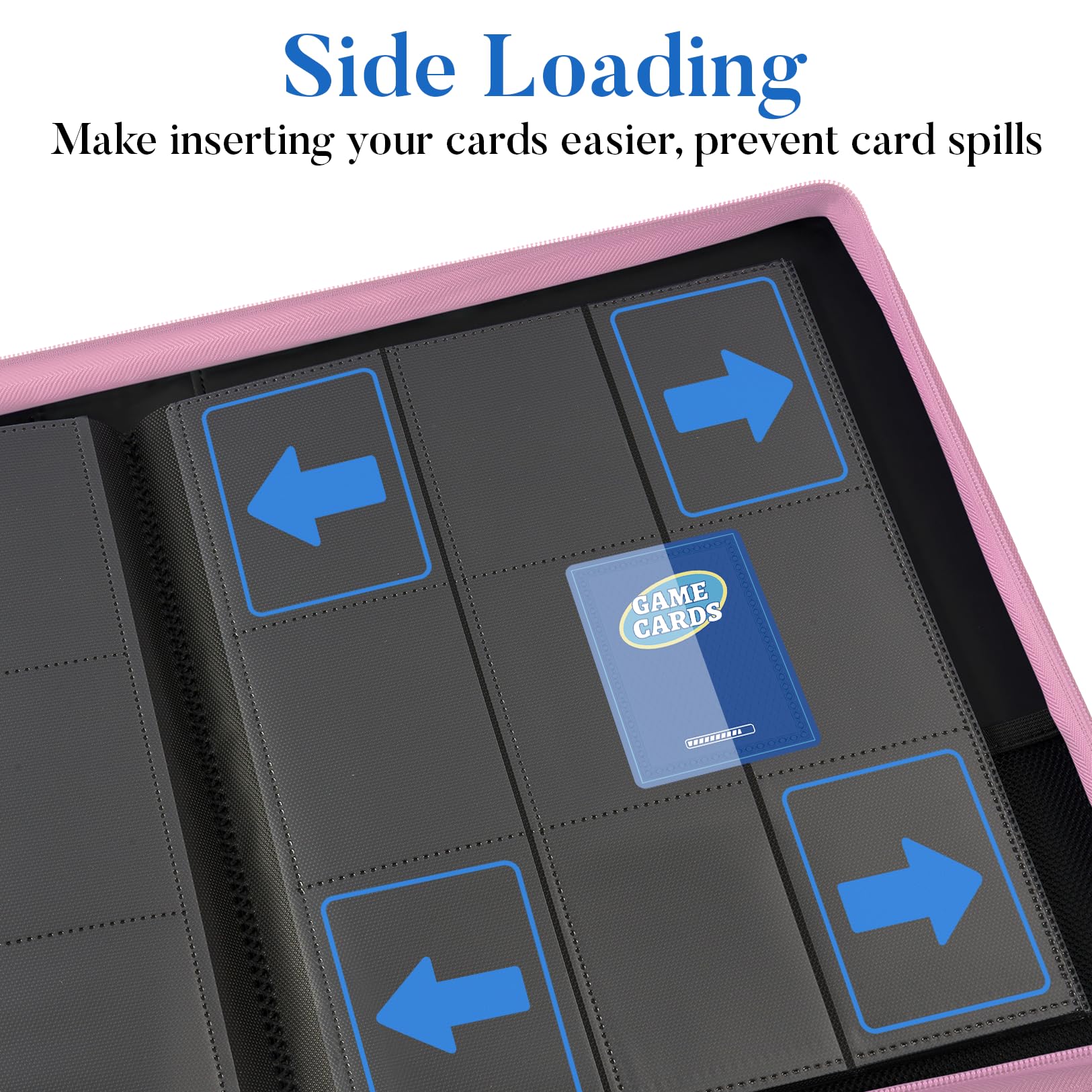 Fabmaker binder displays 360-card capacity across 20 pages for organization.