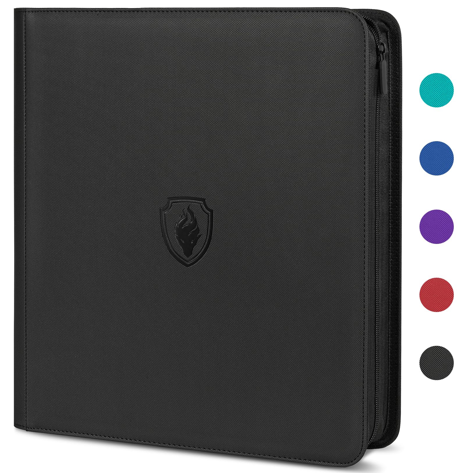Fabmaker 912-card binder front view showing organized collection and protection