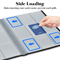 Side-loading pockets ease insertion and help prevent card spills