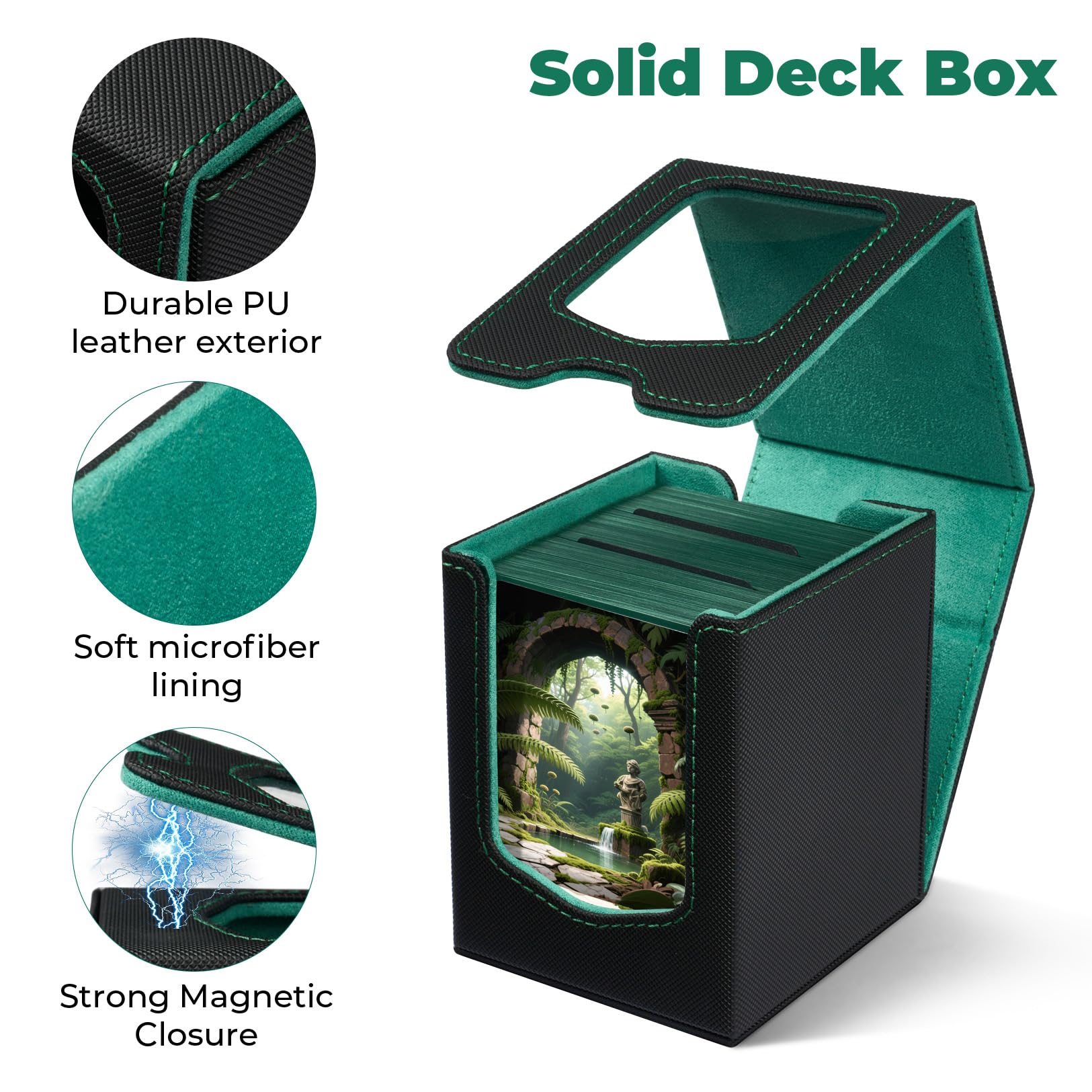 Fabmaker Deck Box High-Capacity Storage holds 210+ unsleeved cards securely.