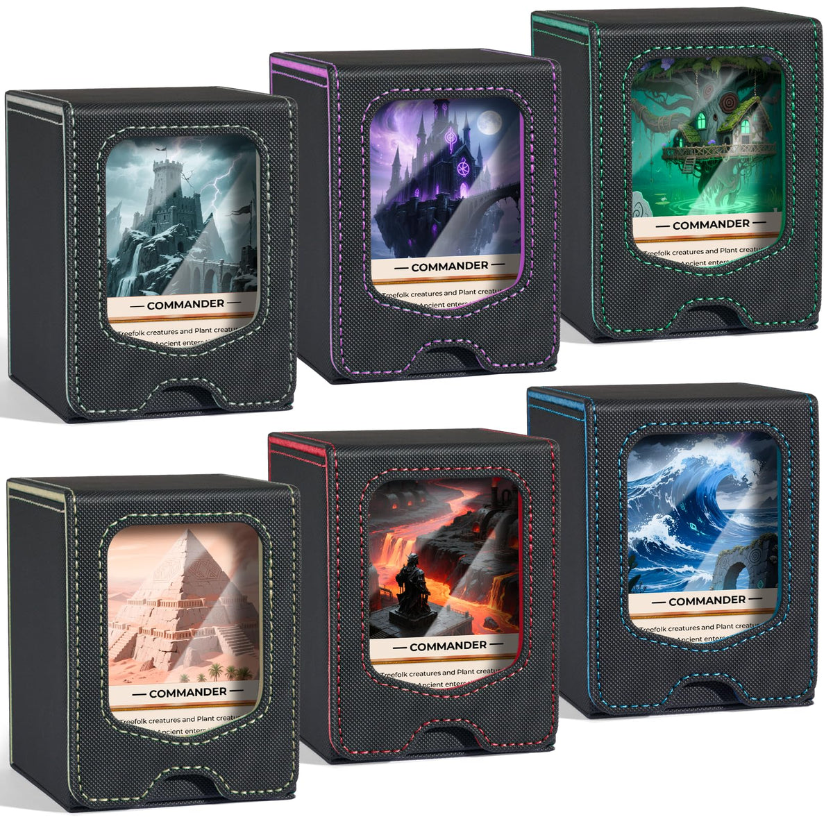 Fabmaker deck box quick-see window shows key cards at a glance for fast prep
