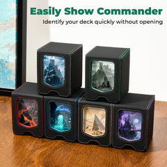 Fabmaker deck box stand enables hands-free access during games