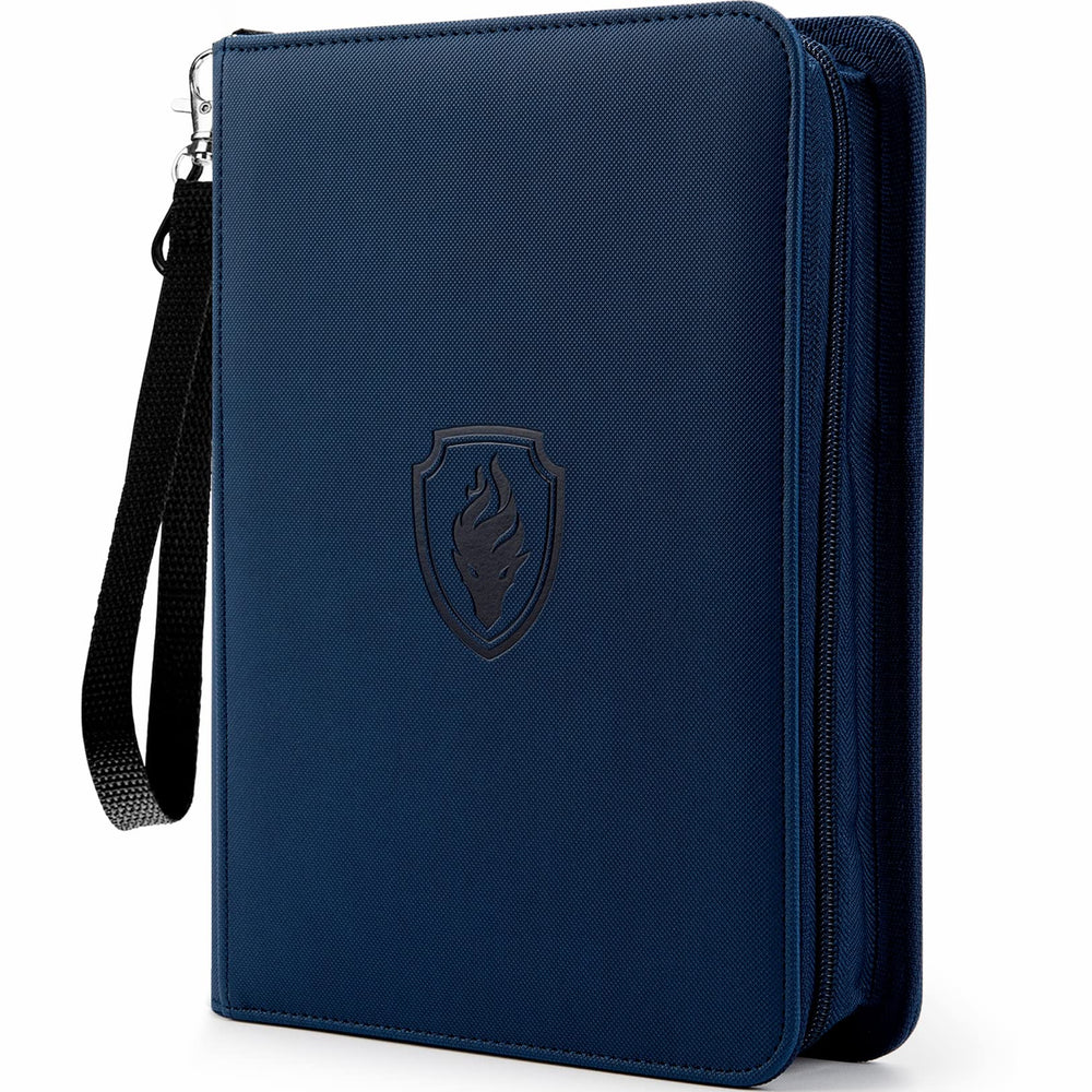 Fabmaker Premium binder front cover with navy exterior offering sturdy protection.