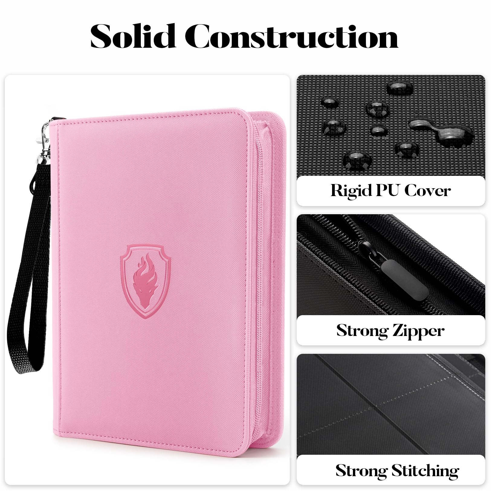 Fabmaker binder in pink, back view showcasing compact travel-ready design.