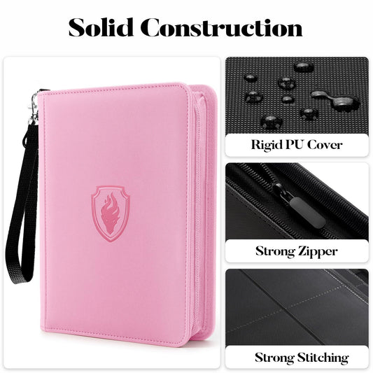 Fabmaker binder in pink, back view showcasing compact travel-ready design.