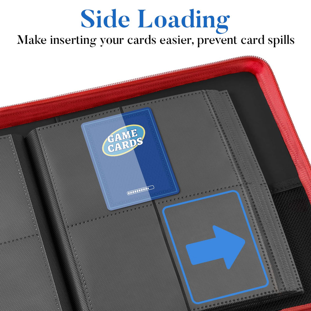 Fabmaker red binder capacity 320 cards keeps collection organized