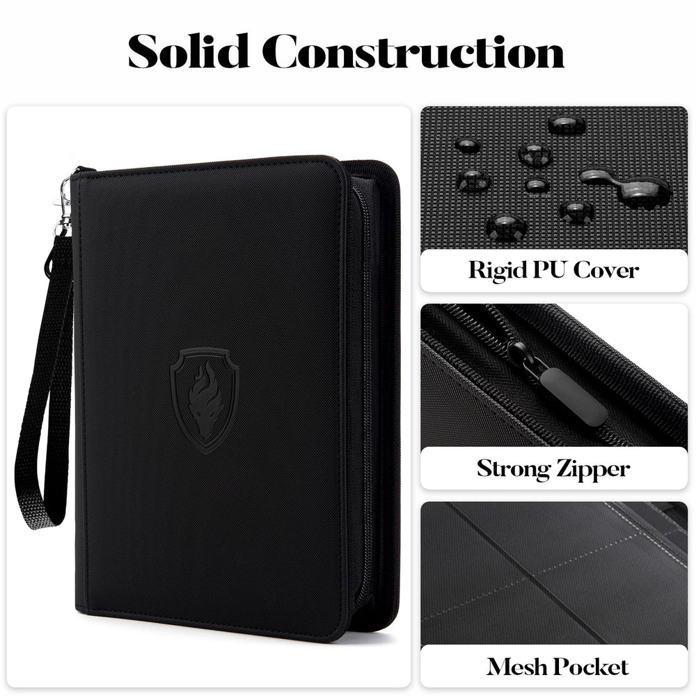 Fabmaker Premium 4-Pocket Binder side-loading pockets for easy card insertion and protection