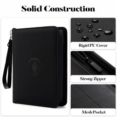 Fabmaker Premium 4-Pocket Binder side-loading pockets for easy card insertion and protection