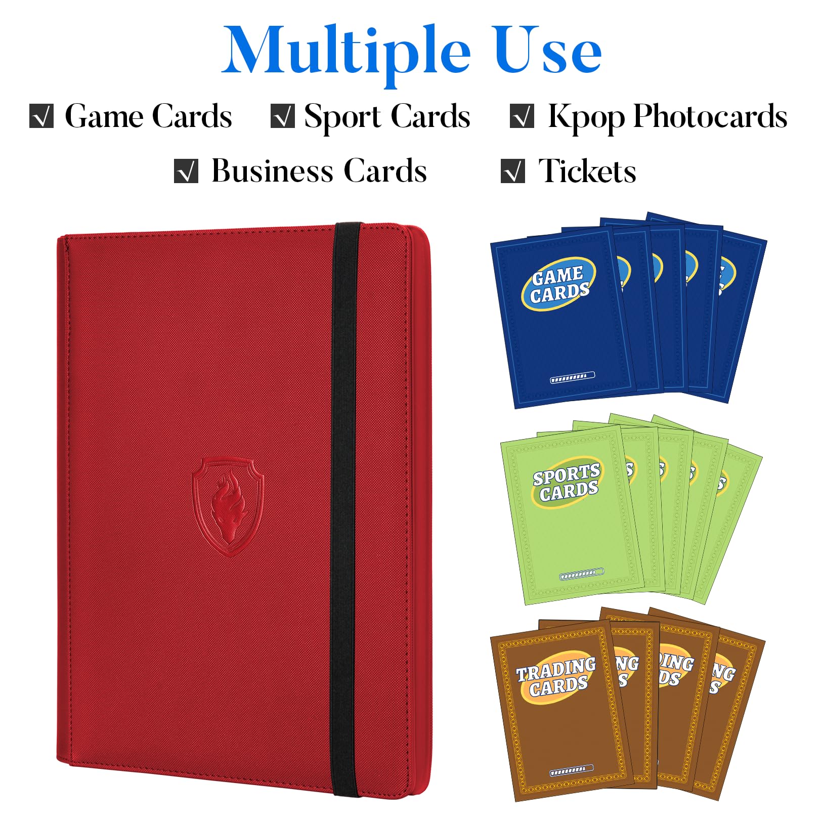 Fabmaker red binder padded exterior protects cards during transport.