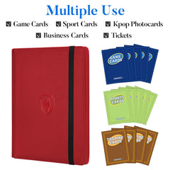 Fabmaker red binder padded exterior protects cards during transport.