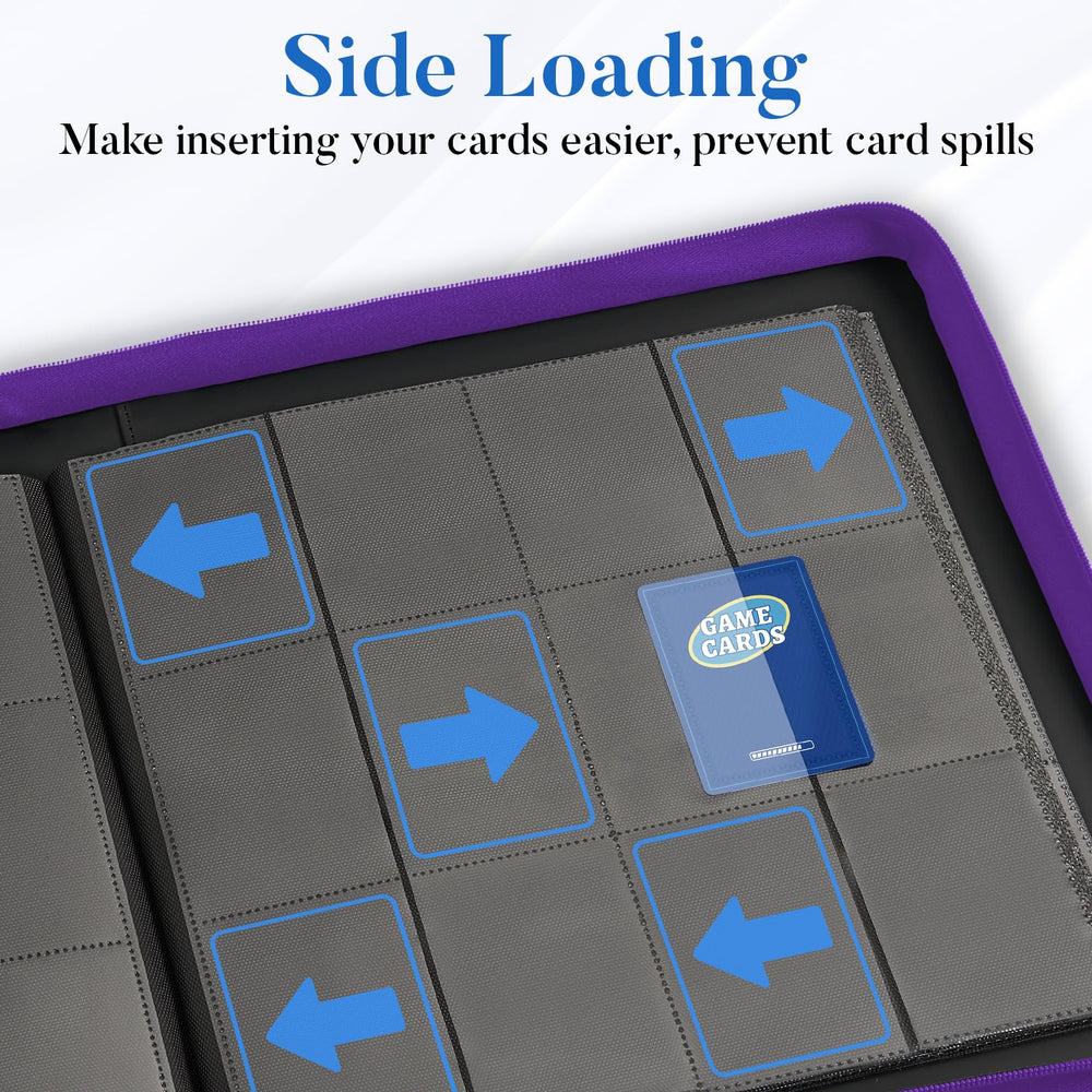 Fabmaker binder highlighting padded exterior for better card protection during handling.