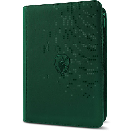 Fabmaker premium zip card binder dark green cover for durable protection.