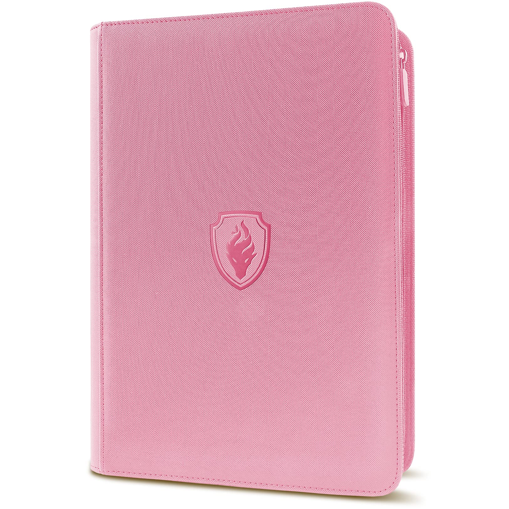 Fabmaker pink zip binder cover shows secure closure for reliable protection.