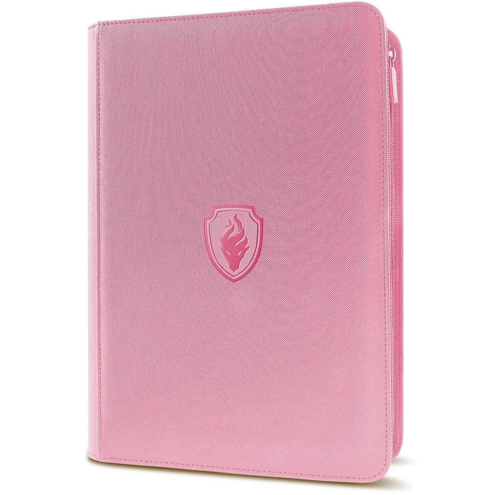 Fabmaker pink zip binder cover shows secure closure for reliable protection.