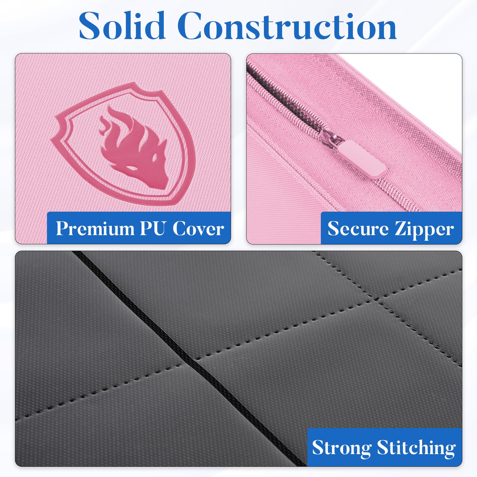 Fabmaker Premium Zip Card Binder side view with durable, dust-resistant construction