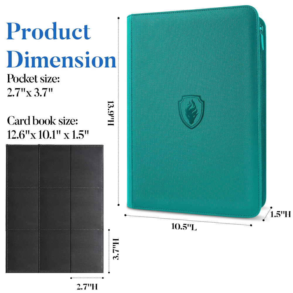 Inside layout of Fabmaker turquoise binder with padded pages and pockets