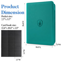 Inside layout of Fabmaker turquoise binder with padded pages and pockets
