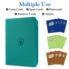 Side loading pages of Fabmaker binder in turquoise for easy card insertion