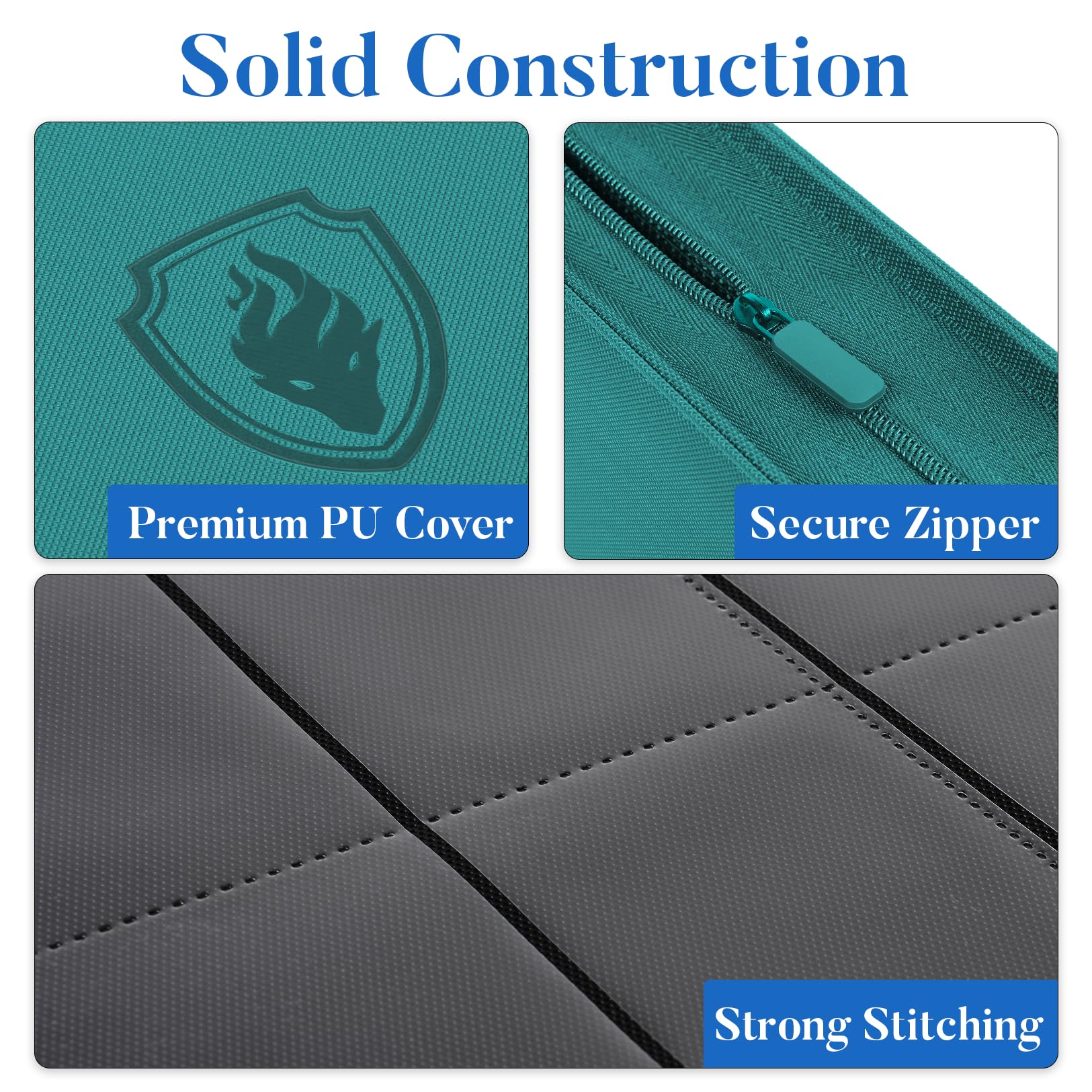 Closeup of Fabmaker zipper on turquoise binder for dust protection