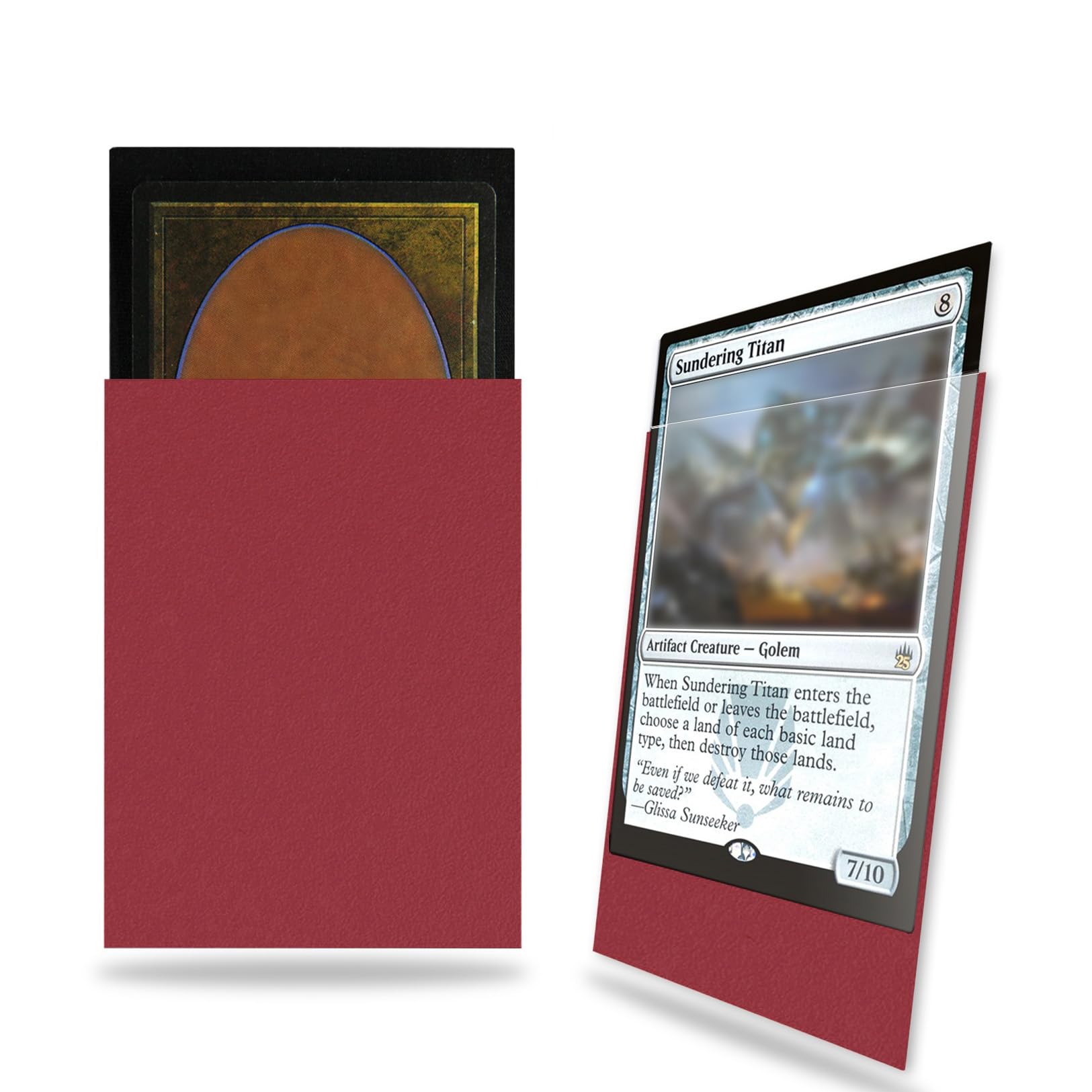 Fabmaker Ruby sleeves 200-pack front view with clear fronts for visibility and protection