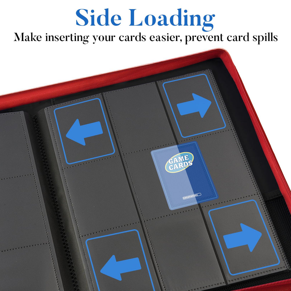 Padded side-loading pages ease insertion and reduce bending risk.