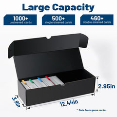 Fabmaker storage box interior view shows large capacity for unsleeved cards.