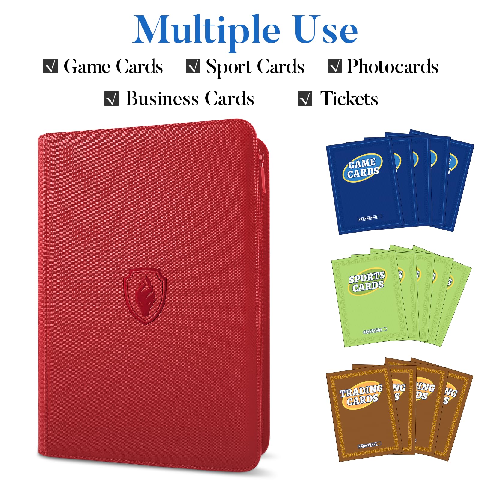 Fabmaker water-resistant PU cover binder protects cards during travel.