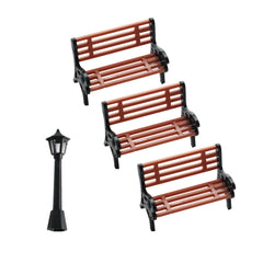 Fabmode Christmas dollhouse benches set enhances festive miniature scenes with durable ABS plastic.