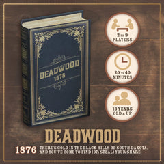 Deadwood 1876 wooden star pawns in warm tones ready for play