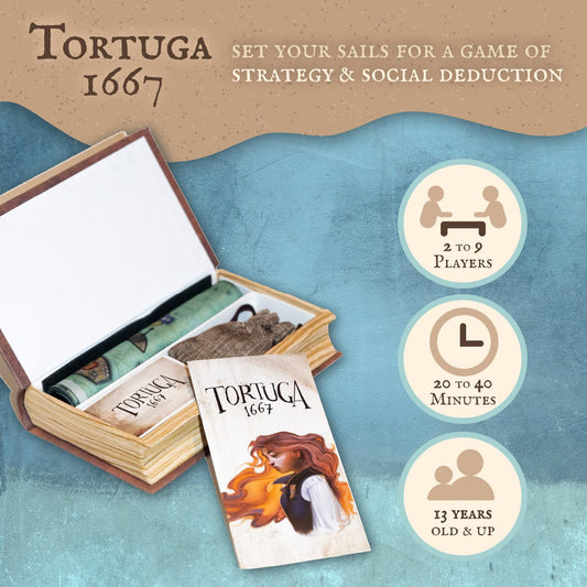 Facade Games Tortuga 1667 treasure map playmat doubles as a thematic surface.