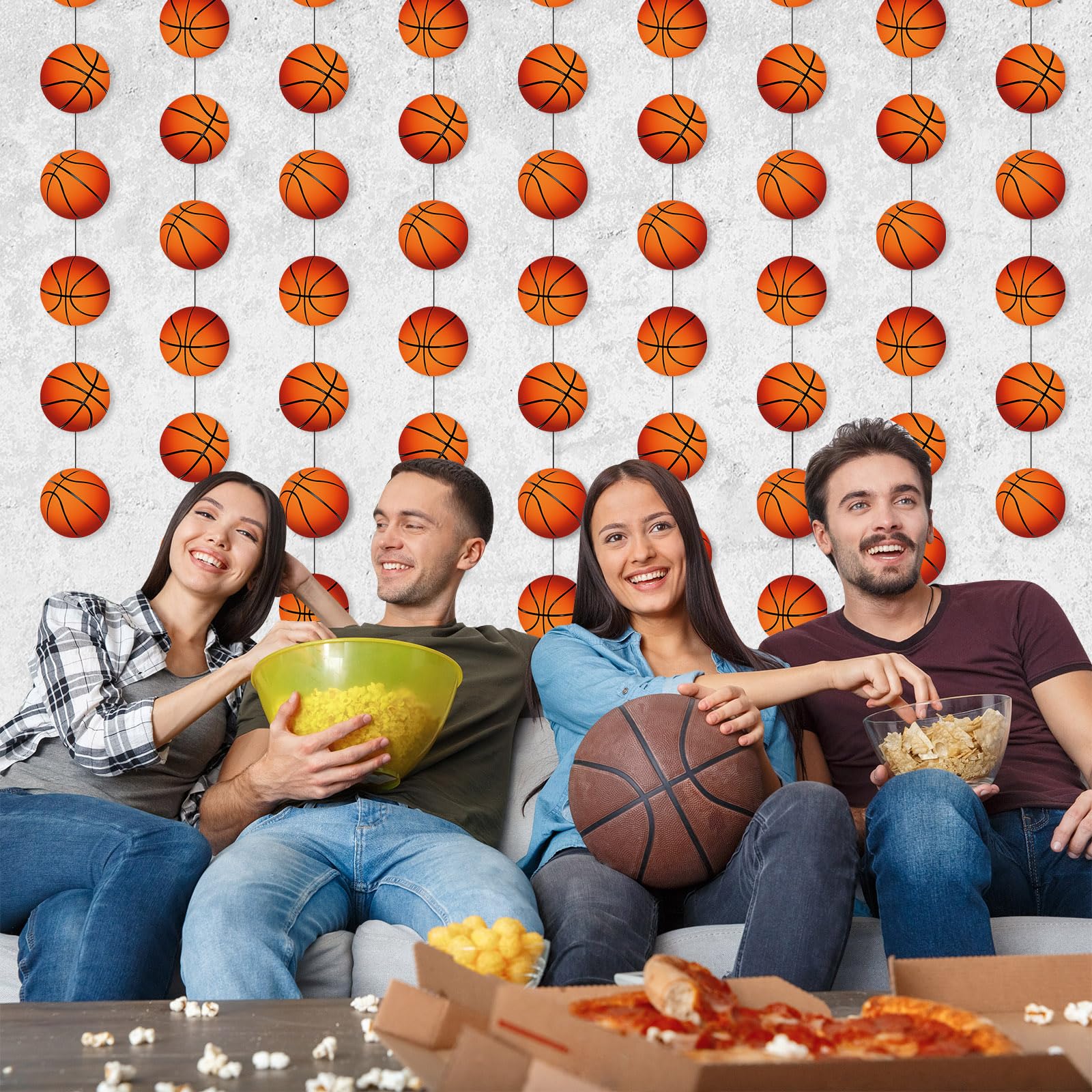 Faccito basketball banner pattern 6 perfect for baby showers or sports day.