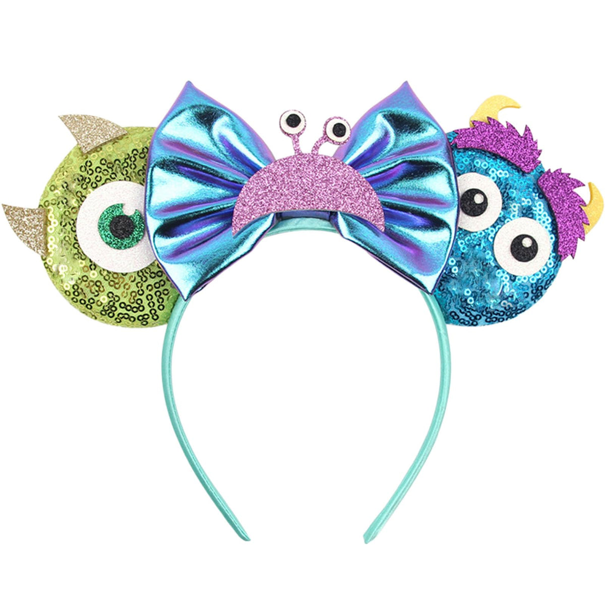 FACHPINT Monsters Ears Sulley blue sequin photo prop for playful park selfies